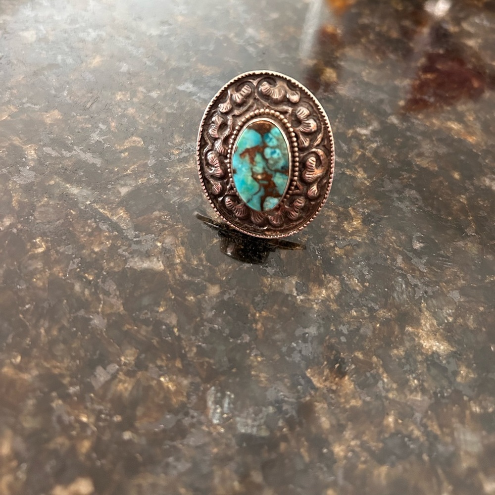Turquoise Ring Boho - image 2
